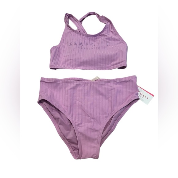 NWT Seafolly Australia Girls Summer Essential Tie Back Bikini in Violet size 14 - Picture 3 of 8